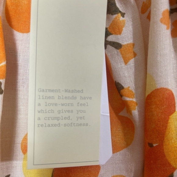 NWT Nicole Miller Artelier Puff sleeve, orange print, linen blend blouse.Size XL - Picture 11 of 13